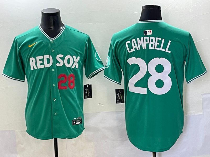 Men 2025 Boston Red Sox #28 Campbell Dark Green Joint Name Nike MLB Jersey style 3->boston red sox->MLB Jersey